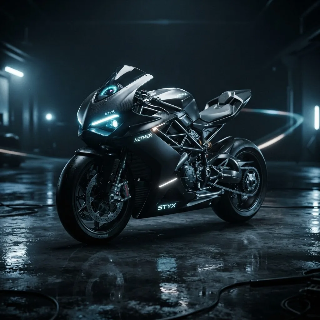 Futuristic sport motorcycle